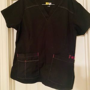 Wonder Wink Black Scrub Top